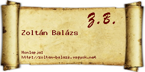 Zoltán Balázs névjegykártya